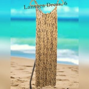 Lansaca Sundress, Cream & Black, 6, NWOT